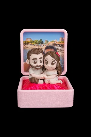 Caja con foto · familia